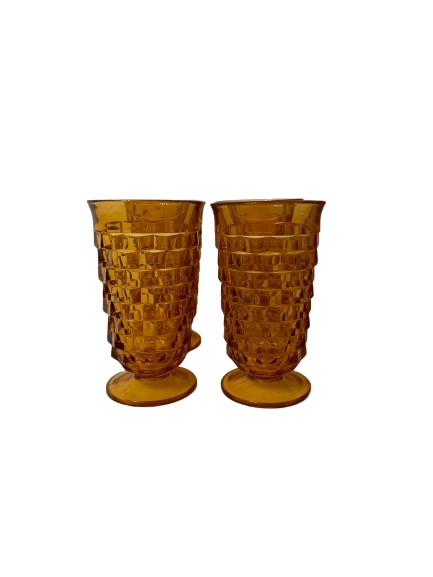 Textured Amber Drinking Glasses